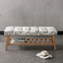Load image into Gallery viewer, Dayalane Upholstered Storage Bench with Shoe Rack, Linen Fabric Entryway Bench for Living Room, Bedroom and Hallway, Multi Functional Ottoman with Solid Wood Shelf, Beige