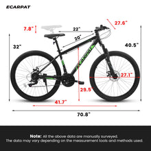 Load image into Gallery viewer, 27" Mountain Bike, 21 - Speed Dual Disc Brakes with Aluminum Frame - Black