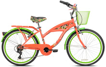 Load image into Gallery viewer, Margaritaville 24" Island Life Multi Speed Girl'S Bike, Coral/Green