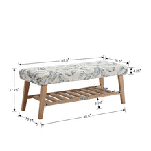 Load image into Gallery viewer, Dayalane Upholstered Storage Bench with Shoe Rack, Linen Fabric Entryway Bench for Living Room, Bedroom and Hallway, Multi Functional Ottoman with Solid Wood Shelf, Beige
