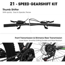 Load image into Gallery viewer, 27" Mountain Bike, 21 - Speed Dual Disc Brakes with Aluminum Frame - Black