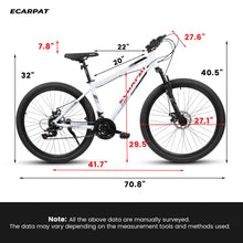 Load image into Gallery viewer, 27" Mountain Bike, 21 - Speed Dual Disc Brakes with Aluminum Frame - Black