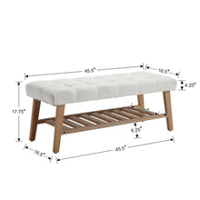 Load image into Gallery viewer, Dayalane Upholstered Storage Bench with Shoe Rack, Linen Fabric Entryway Bench for Living Room, Bedroom and Hallway, Multi Functional Ottoman with Solid Wood Shelf, Beige